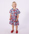 Children's short-sleeved floral print cotton dress MARSHMALLOW white/MULTICO white