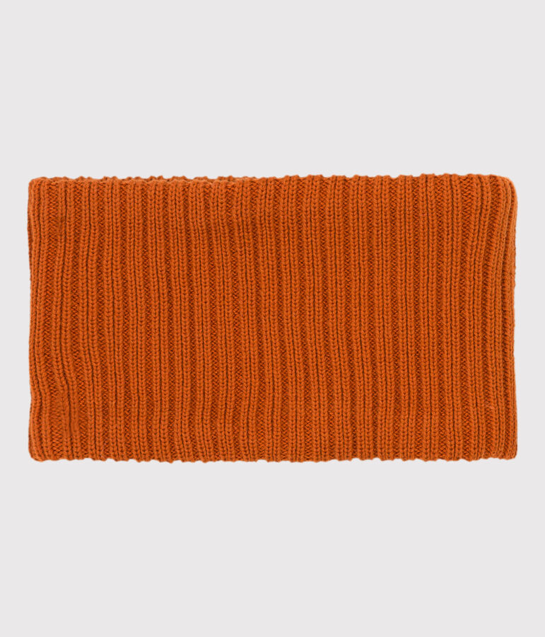 Babies' Knit Snood with Recycled Fleece Lining brown