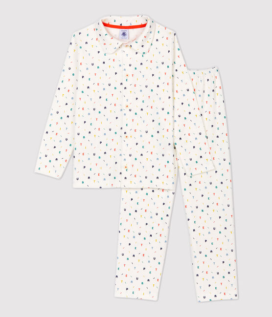 Boys' Multicoloured Letter Print Organic Cotton Pyjamas MARSHMALLOW white/MULTICO white