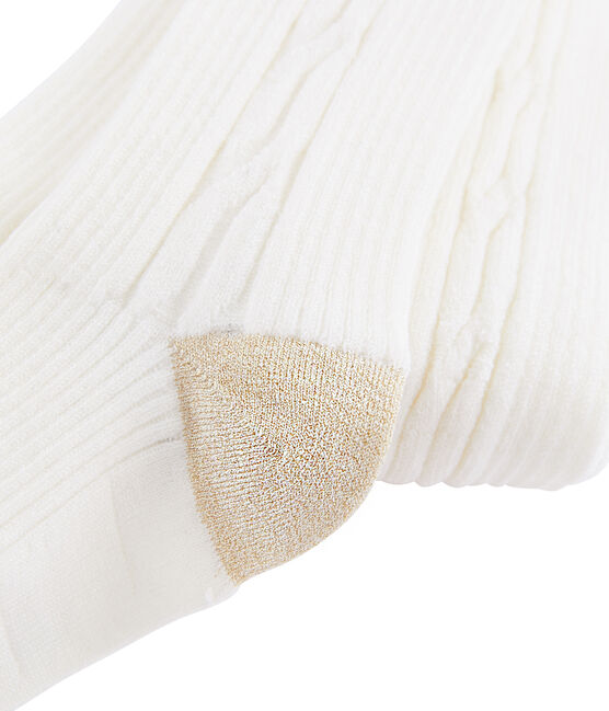 Thermal tights for girls MARSHMALLOW white