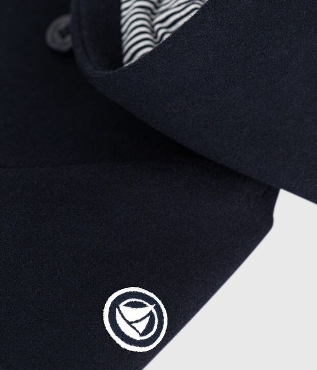 Babies' pea coat in plain woollen broadcloth SMOKING