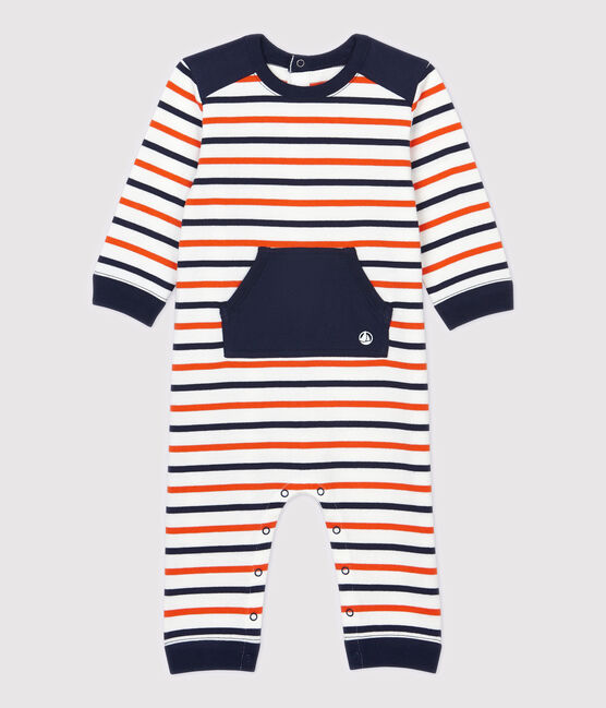 Babies' Fleece Jumpsuit MARSHMALLOW white/SMOKING /CAROTTE