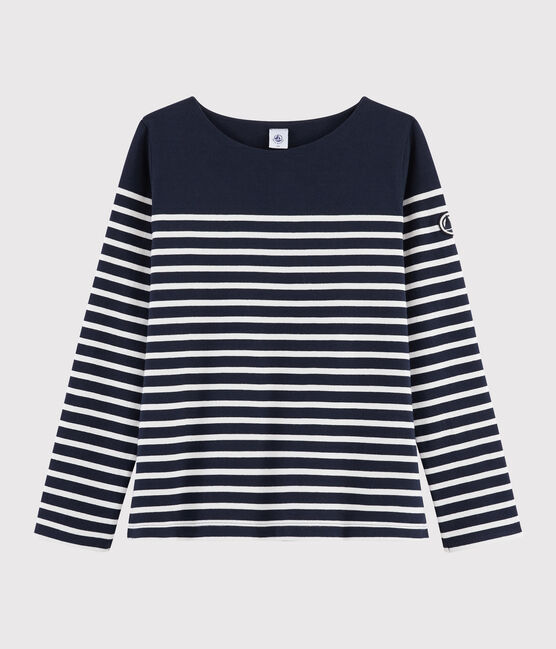 Women's iconic Breton top SMOKING blue/MARSHMALLOW white