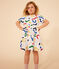 Girl's Short-sleeved Printed Cotton Dress MARSHMALLOW white/MULTICO white
