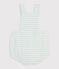 Babies stripy cotton terry rompers blue/ecru