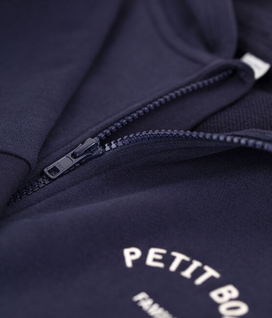 Boys' Zip-Up Hoodie Petit Boat SMOKING blue