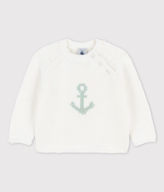 Babies' Sailor Pullover With Anchor Motif MARSHMALLOW white/HERBIER