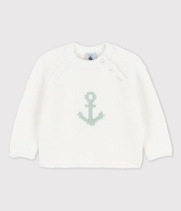 Babies' Sailor Pullover With Anchor Motif white/green
