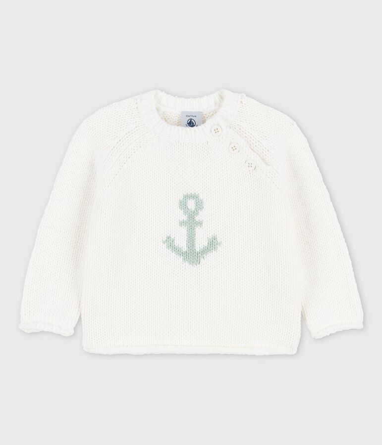 Babies' Sailor Pullover With Anchor Motif white/green