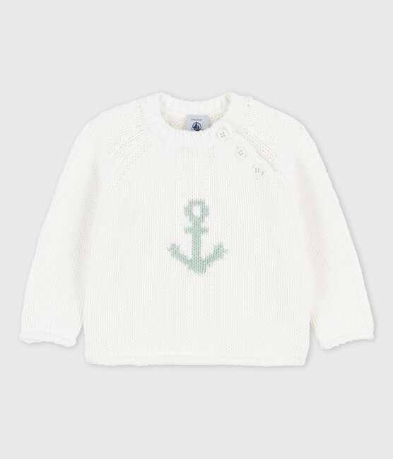 Babies' Sailor Pullover With Anchor Motif MARSHMALLOW white/HERBIER