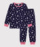 Children's pyjamas in star-print fleece SOIR blue/MARSHMALLOW