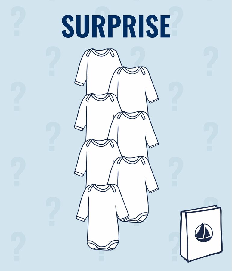 Baby boys' surprise set of long-sleeved bodysuits - 7-pack multicolor