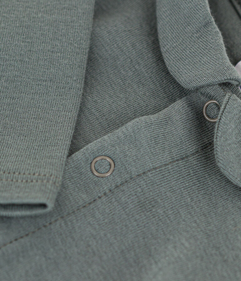 Babies' Long-Sleeved Cotton Bodysuit With Collar THUYA green