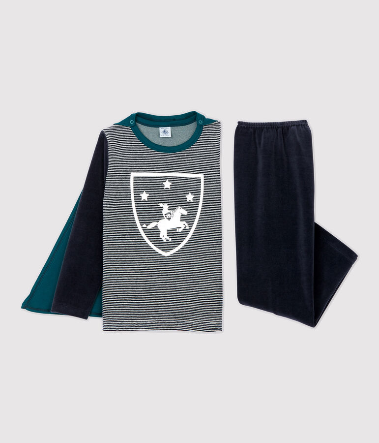 Boys' Knight Velour Pyjamas blue/multicolor