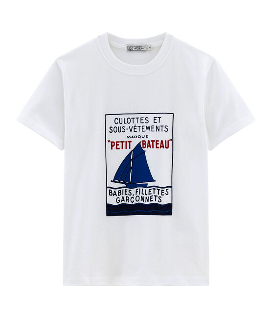 Unisex T-Shirt with Postcard Motif ECUME white