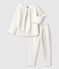 Girls' Starry Tube Knit Pyjamas MARSHMALLOW white/ARGENT grey