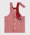 Babies' sleeveless stripy cotton dress with a heart badge pink/pink