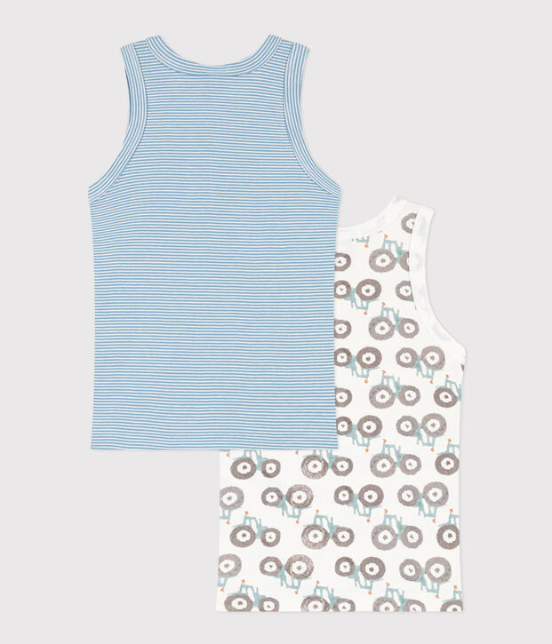 Boys' Tractor Cotton Vests - 2-Pack multicolor