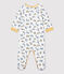 Babies' Panther Patterned Cotton Sleepsuit MARSHMALLOW white/MULTICO white