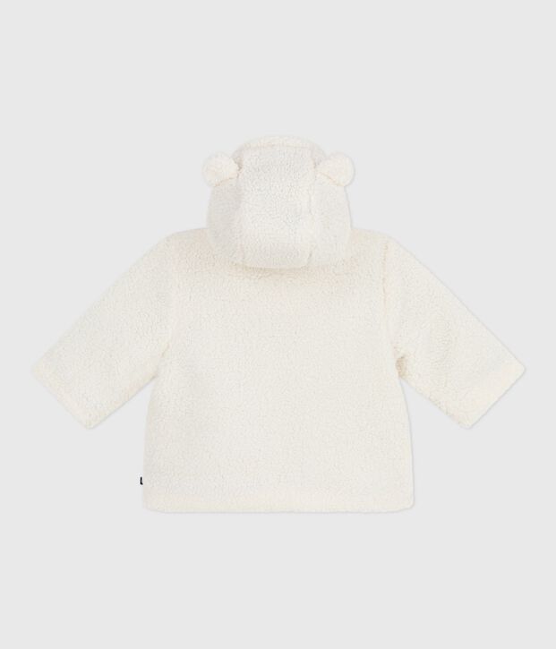 Babies' padded sherpa coat with a hood MILK
