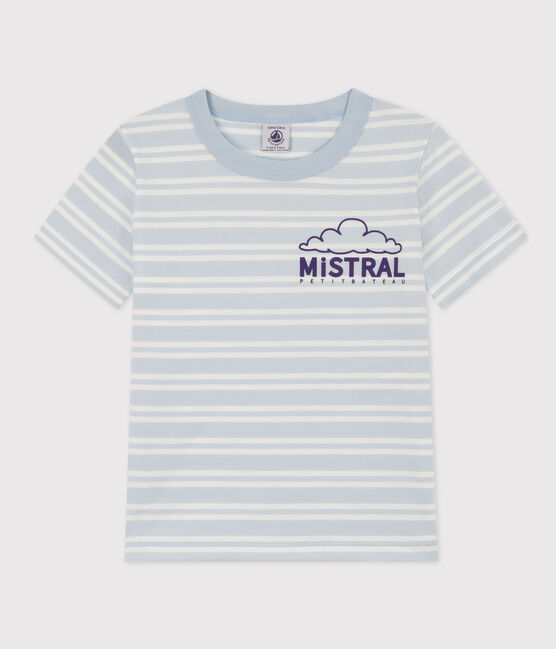 Boys' Striped Cotton T-Shirt GOMME /MARSHMALLOW