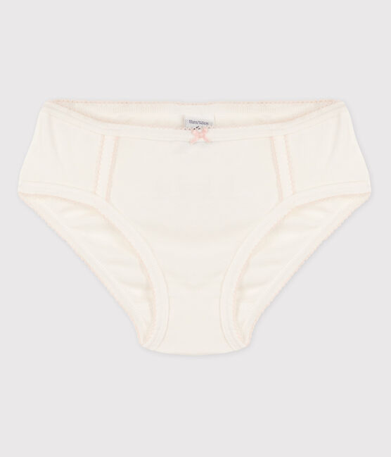 Girls' Cotton Briefs MARSHMALLOW white