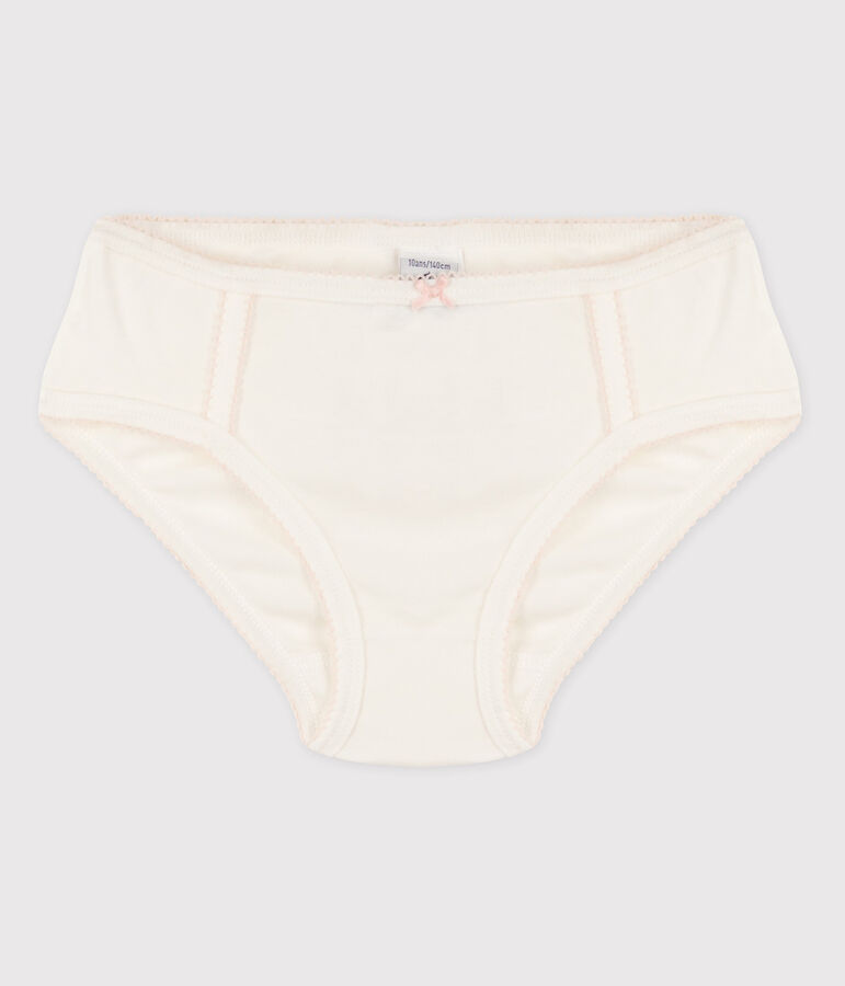 Girls' Cotton Briefs MARSHMALLOW white