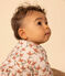 Babies' Long-Sleeved Patterned Quilted Tube Knit Dress AVALANCHE white/MULTICO