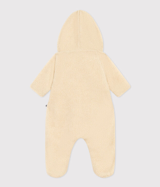 Babies' Hooded Sherpa Snowsuit Ecru