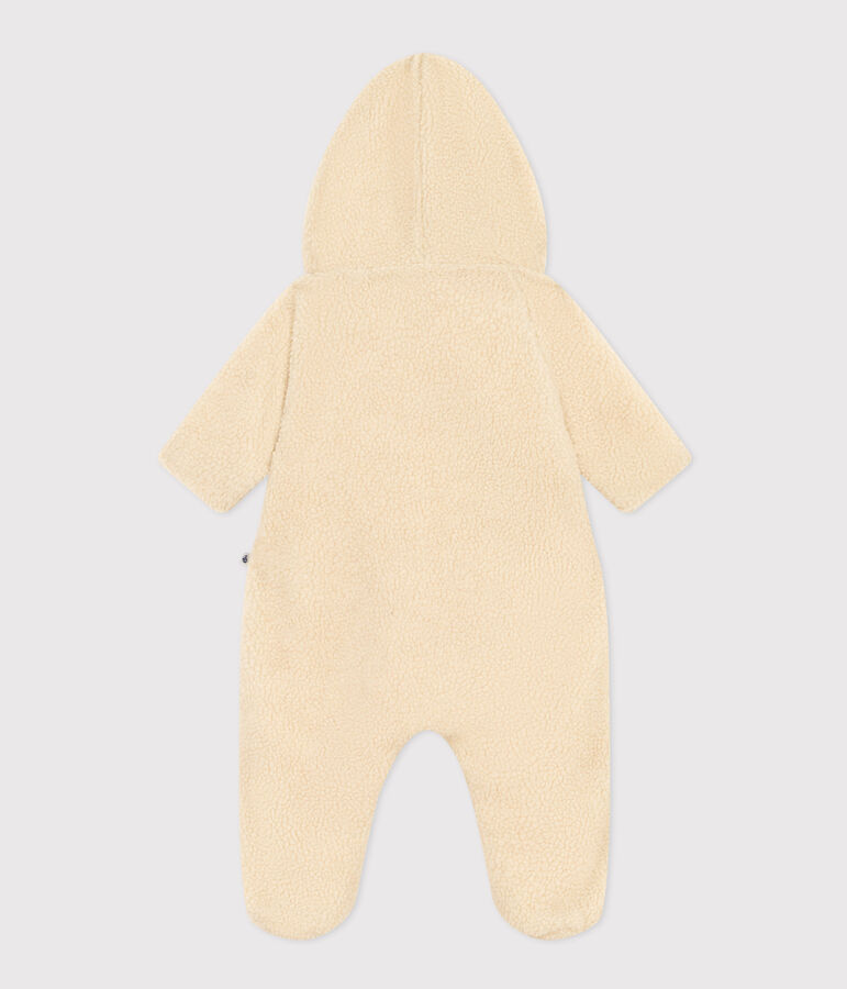 Babies' Hooded Sherpa Snowsuit Ecru