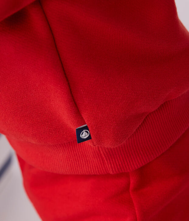 Babies' patterned cotton sweatshirt red