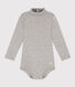 Babies' Long-Sleeved Roll Neck Cotton Bodysuit