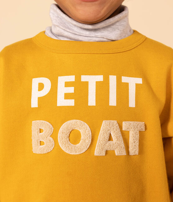Printed fleece sweatshirt for girls/boys BOUDOR yellow