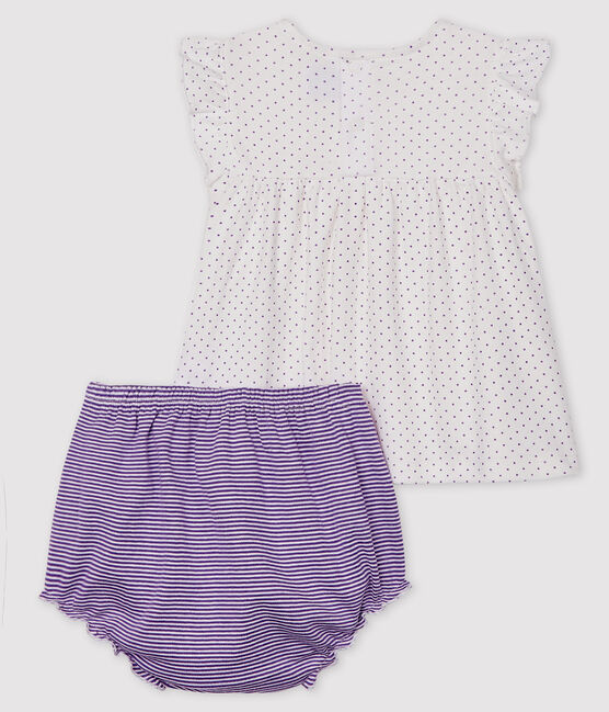 Baby Girls' Clothing - 2-Piece Set REAL purple/MARSHMALLOW white