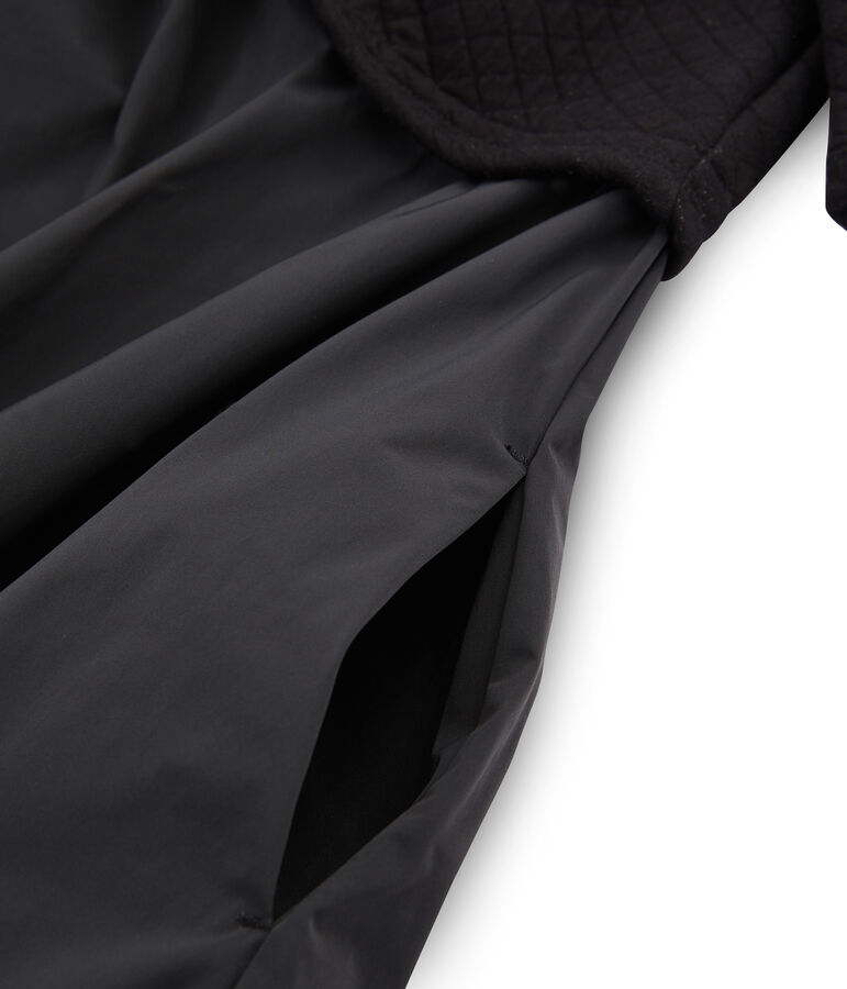 Women's Long-Sleeved Dual Material Dress black