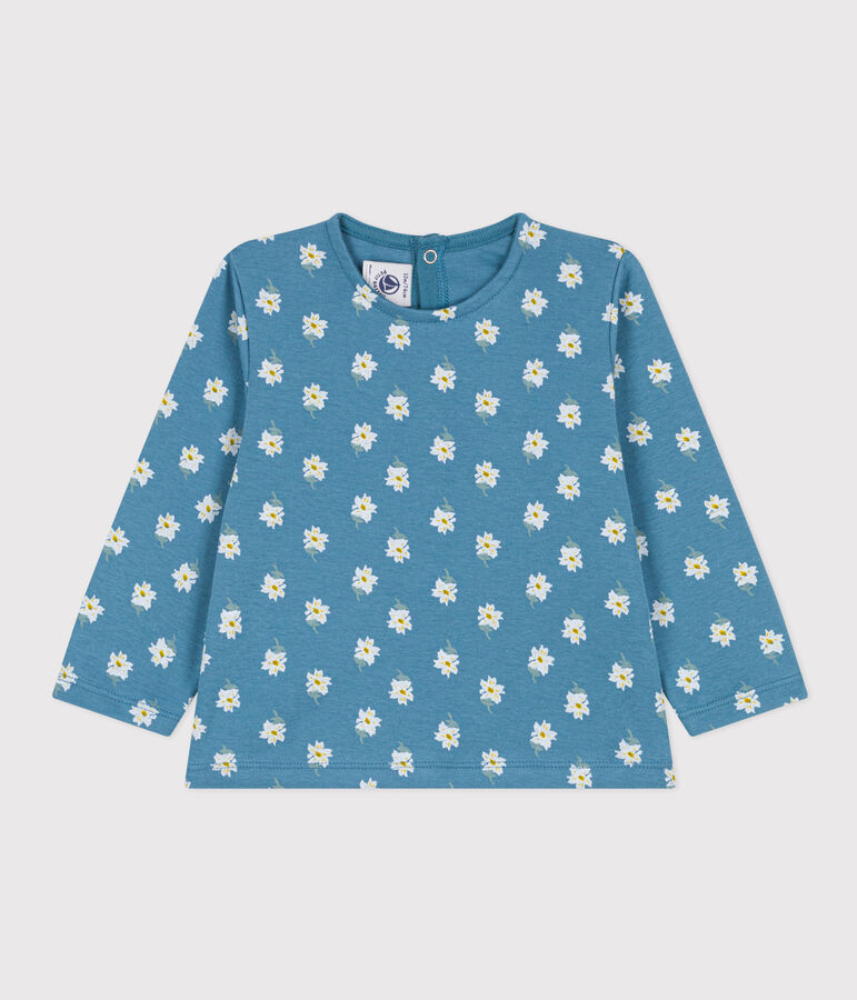 Babies' Long-Sleeved Cotton T-Shirt blue/multicolor