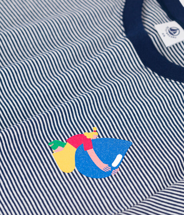 ICONIC Petit Bateau x Water Family T-shirt blue/white