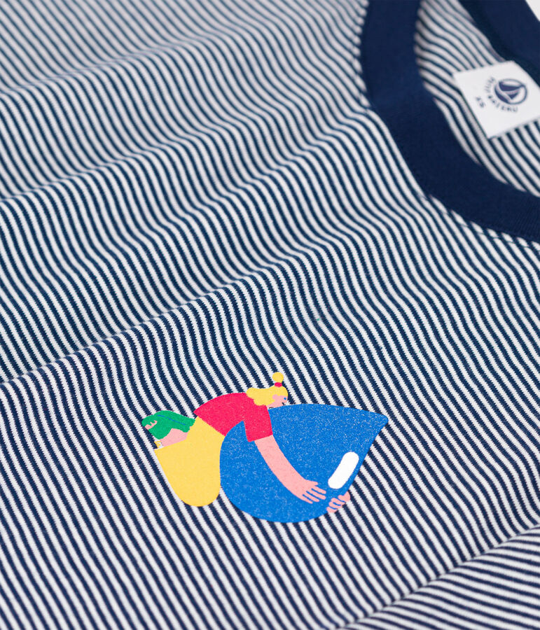 ICONIC Petit Bateau x Water Family T-shirt blue/white