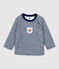 Babies' Wool/Cotton T-Shirt MEDIEVAL blue/MARSHMALLOW white