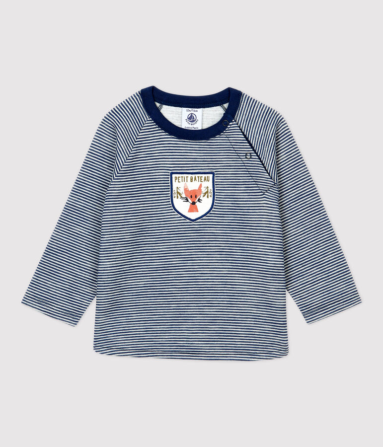 Babies' Wool/Cotton T-Shirt blue/white
