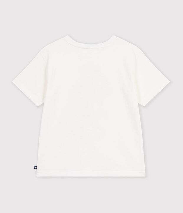 Children's short-sleeved printed T-shirt white