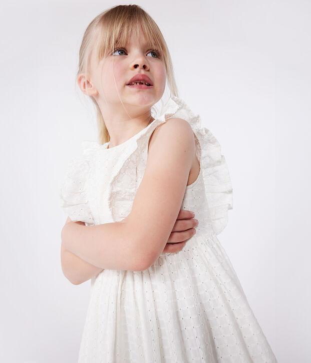 Children's sleeveless cotton dress white