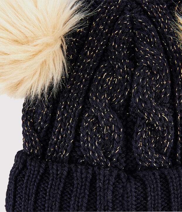 Girls' Woolly Hat blue/yellow