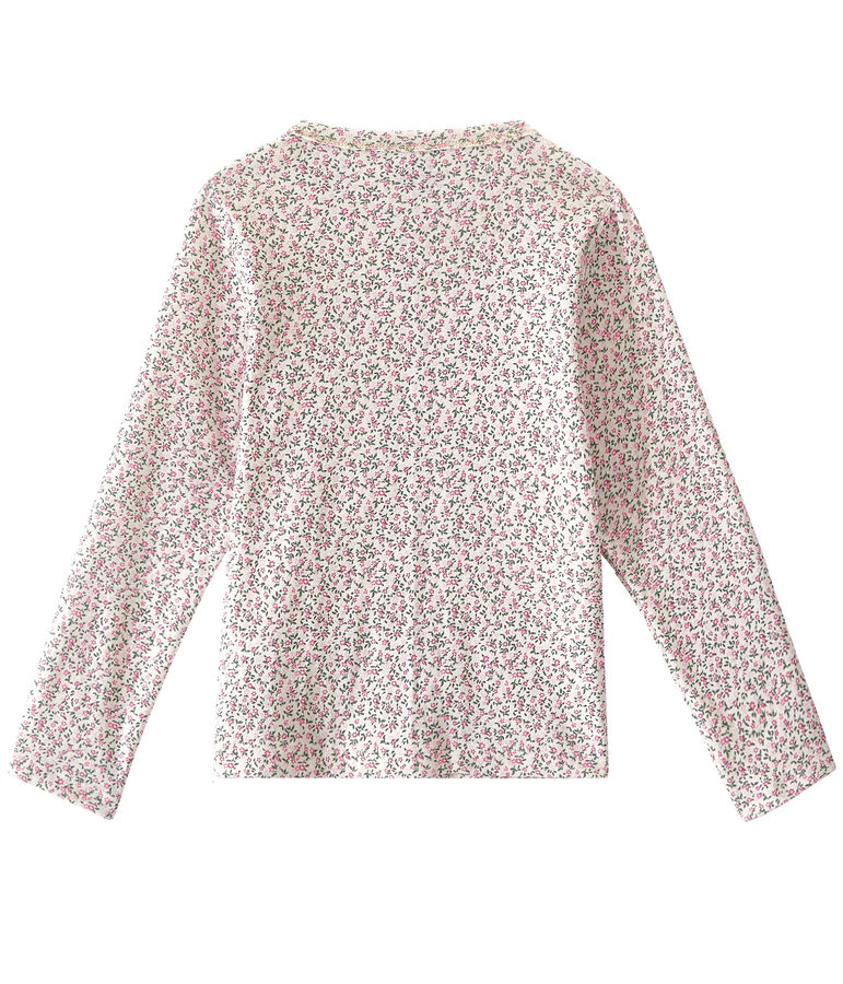 Girl's print cardigan MARSHMALLOW white/MULTICO white