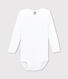 Baby's White Long-Sleeved Bodysuit
