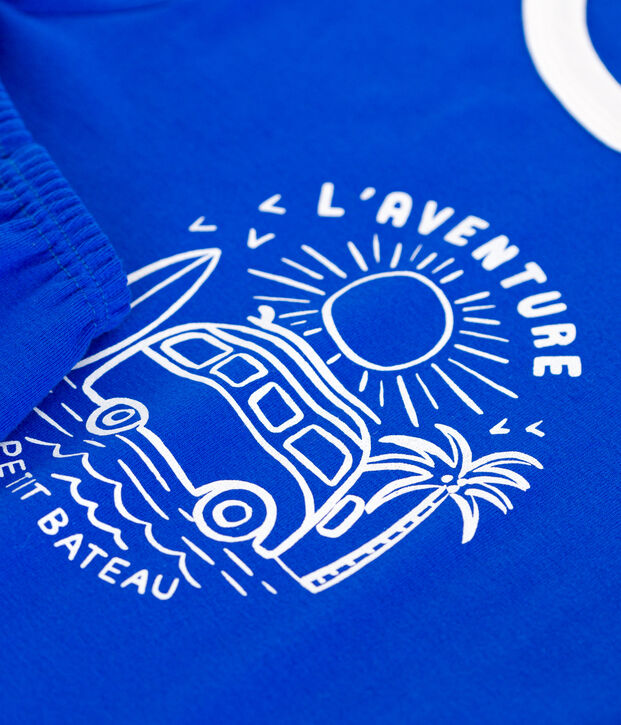 Children's short cotton pyjamas blue