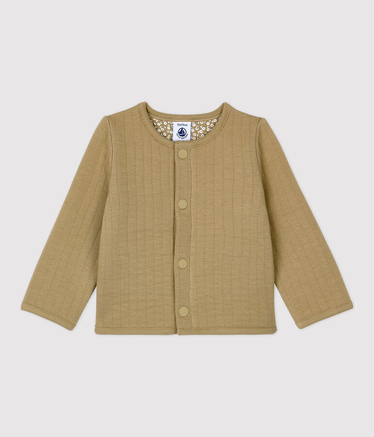 Babies' Quilted Tube Knit Cardigan beige