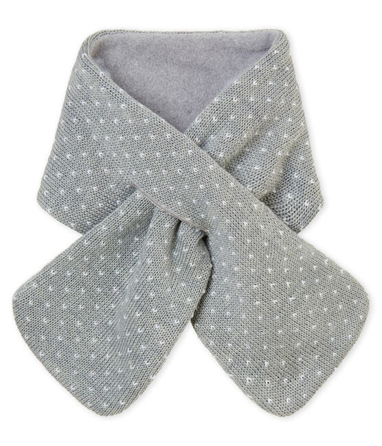 Mixed baby's jacquard scarf SUBWAY grey/MARSHMALLOW white