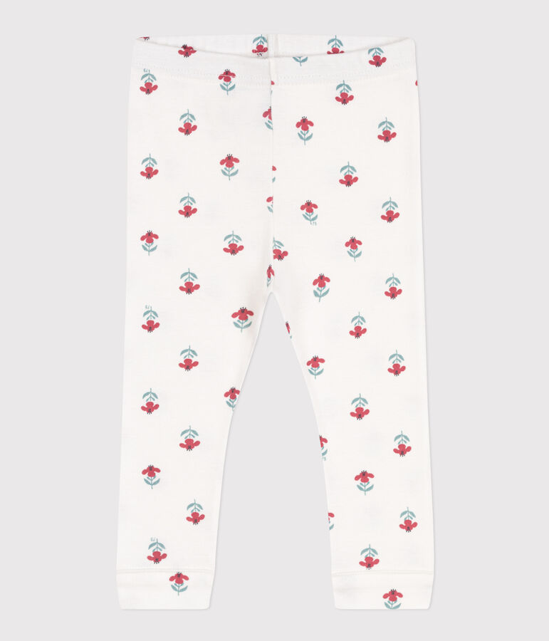 Babies' Cotton Floral Print Leggings white/multicolor