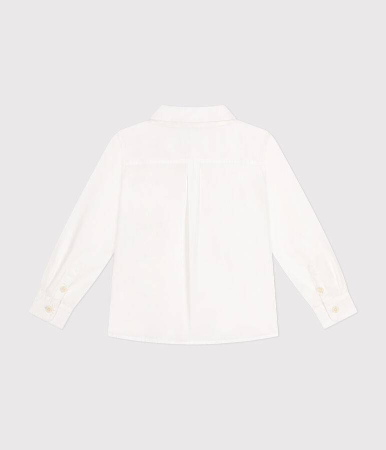 Little boys' poplin shirt ECUME white
